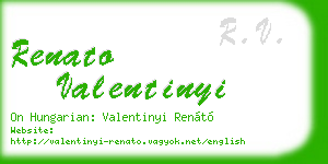 renato valentinyi business card