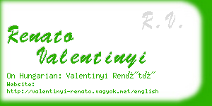 renato valentinyi business card